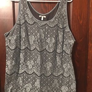 Two lace overlay tank tops as a set